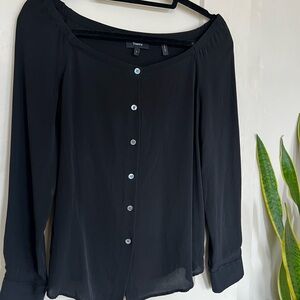 Theory Silk Blouse in Black